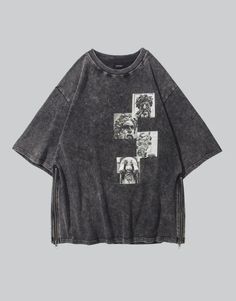 Statue Shirt Urban Graphic Print Tops For Outdoor, Summer Streetwear Techwear Tops, Urban Oversized Washed Black Top, Sporty Oversized Top For Outdoor, Oversized Urban Tops For Outdoor, Oversized Urban Streetwear Tops, Oversized Urban Tops For Streetwear, Washed Black Graphic Print Tops For Streetwear, Oversized Black Tops For Outdoor