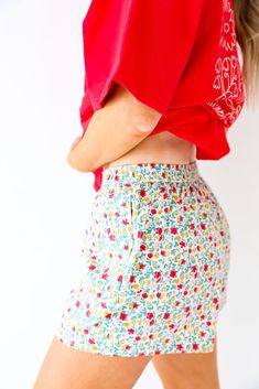 the cutest comfiest boxer shorts featuring an elastic waistband + pockets! I love pairing these with graphic tees or sweatshirts! Model is 5’4” wearing a size small Playful Stretch Loungewear Shorts, Playful Bottoms With Built-in Shorts And Relaxed Fit, Cute Cotton Pajama Shorts With Relaxed Fit, Everyday Cotton Pajama Shorts With Elastic Waistband, Playful Loungewear Shorts With Elastic Waistband, Playful Relaxed Fit Shorts With Elastic Waistband, Playful Elastic Waistband Shorts For Loungewear, Retro Cotton Shorts With Elastic Waistband, Cute Shorts With Elastic Waistband For Loungewear