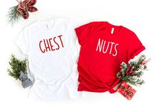 Chest Nuts Couples Christmas Shirts, Holiday Matching Shirt, Christmas Couple Shirts, Matching Christmas Party T-shirts, Funny Christmas Tee Thank you for choosing Snowdrop Gifts ❤️ SIZE ↠ We have size charts on our listing photos. ↠ Please reference the size charts that is provided in the listing photos to ensure you are selecting the best size based on your size and styling preference. SHIPPING AND PRODUCTION TIME ↠ Production time is 3-5 business days. ↠ Shipping Time is 1-5 business days. ↠ If you are in a RUSH, Please contact us. CARE INSTRUCTION ↠ Inside out, wash with delicate cycle. ↠ Lay flat to dry ↠ Do not bleach ↠ Do not iron directly onto the design ↠ Do not dry clean.  HOW DO I ORDER ↠ Please review all the information provided before placing an order. ↠ Select the shirt type Dads First Christmas, Couples Christmas Shirts, Couples Christmas, Babe Shirt, Matching Christmas Shirts, Womens Christmas Shirts, New Years Shirts, Santa Shirts, Merry Christmas Shirts