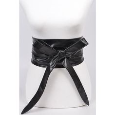 Tie front leather belt Wrap around Material: Polyurethane Approx Width: 5" Length: 104" Leather Party Belts, Leather Corset Belt For Spring, Spring Leather Corset Belt, Trendy Adjustable Faux Leather Belt, Chic Leather Corset Belt For Party, Chic Leather Corset Belt For Spring, Black Belted Corset Belt For Party, Chic Black Belts, Black Leather Corset Belt With Belt Loops