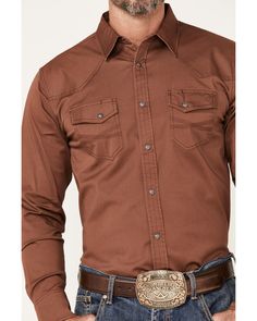 Brown Long Sleeve Shirt With Pockets, Slim Fit Shirt With Pockets For Fall, Brown Long Sleeve Cotton Shirt, Fitted Shirt With Pockets For Fall, Fitted Fall Shirt With Pockets, Slim Fit Long Sleeve Cotton Outerwear, Slim Fit Cotton Long Sleeve Outerwear, Slim Fit Cotton Outerwear With Long Sleeves, Rodeo Boots