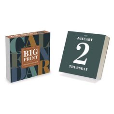 the big print calendar is next to it's box