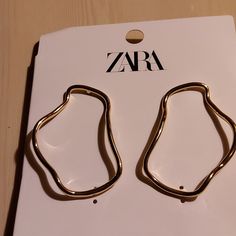 Nwt Earrings From Zara | Curvy Shaped | Package Damaged But Never Worn Chic Zara Earrings For Party, Chic Zara Drop Earrings, Chic Party Earrings By Zara, Chic Zara Earrings For Gift, Zara Metal Drop Earrings, Elegant Metal Earrings By Zara, Zara Metal Earrings For Gift, Zara Metal Earrings As A Gift, Zara Gold Drop Earrings