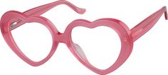 Feel the love in these heart-shaped glasses—which are part of our collection honoring those who are Faithful to The Bay. Made from glossy hand-polished acetate the eyeglasses features a bold shape and makes for both showstopping glasses and trendy sunglasses. | Zenni Women's Geometric Prescription Eyeglasses Pink Plastic Heart Shaped Eyeglasses, Everyday Glasses, Heart Shaped Glasses, Hinged Frame, Lover Girl, Heart Glasses, Heart Shaped Frame, Rim Design, Zenni Optical