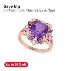 in stock Macy's Luxury Rings As A Gift, Luxury Macy's Rings As Gifts, Macy's Luxury Rings As Gifts, Fine Jewelry Amethyst Ring With Center Stone, Amethyst Rings With Brilliant Cut, Luxury Wedding Rings From Macy's, Macy's Fine Jewelry Rings With Accent Stones, Macy's Fine Jewelry Rings As A Gift, Luxury Amethyst Promise Ring With Diamond Accents