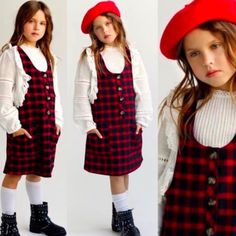 New With Tags. Playful Red Long Sleeve Dresses, Cute Plaid Dresses For School, Red Fall Dress For Dress-up, Red Dress For Fall Dress-up, Cute Winter Dress For School, Casual Fall School Dresses, Cute Zara Dresses For Fall, Cute Red Dress For School, Casual Winter School Dress