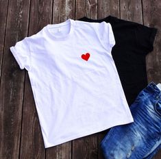 Little heart T-shirt Minimalist shirt for women Birthday gift Heart tee Summer shirt Made in EUROPE Handmade item Digital print 100% cotton T-shirts Care instructions: Wash inside out without fabric softener. Dry on low heat. Please write custom numbers or phrases (if you want)and shirt sizes immediately after your purchase. If you wish both side print, different message or custom design, please email us and we will send you price per custom order. Please double check shirt sizes before ordering White Shirt With Heart Graphic As Gift, Trendy Heart Graphic T-shirt As Gift, White T-shirt With Heart Graphic For Everyday, White T-shirt For Valentine's Day Gift, Trendy Tops With Heart Graphic For Gift, White T-shirt With Heart Graphic As Gift, Heart Print Short Sleeve T-shirt As Gift, Crew Neck T-shirt With Heart Graphic As Gift, Casual T-shirt With Heart Graphic For Gift