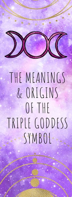 the book cover for the meanings and origins of the triple goddess symbol, with an image of two planets