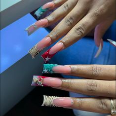 Duck Nails, Cute Simple Nails, Short Square Acrylic Nails, Long Acrylic Nails Coffin, Exotic Nails, Bling Acrylic Nails, Colorful Nail Designs, Short Acrylic Nails Designs, Square Acrylic Nails