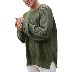 Costume Africain, Mens Pullover Sweater, Pullover Sweater Men, Trendy Sweaters, Men's Sweaters, Round Neck Sweater, Hem Sweater, Round Neck Sweaters, Casual Stripes