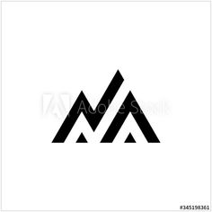 black and white letter logo design with triangle shape on white background, suitable for use in business