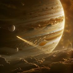 an artist's rendering of the planets in space