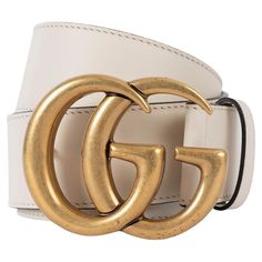 100% authentic Gucci GG Marmont belt in ivory smooth calfskin featuring iconic antique gold-tone metal buckle. Brand new. Comes with box and dust bag. Measurements Tag Size 85 Size 85cm (33.2in) Width 4cm (1.6in) Fits 80cm (31.2in) to 90cm (35.1in) Length 106cm (41.3in) Buckle Size Height 6cm (2.3in) Buckle Size Width 7.5cm (2.9in) Hardware Antique Gold-Tone All our listings include only the listed item unless otherwise specified in the description above. Gucci Gg Marmont, Gg Marmont, Grace Kelly, Metal Buckles, Gold Tone Metal, Tom Ford, Antique Gold, Calf Skin, Metallica