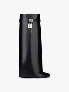 Shark Lock Boots, Givenchy Shark, Almond Toe Boots, Givenchy Boots, Dr Shoes, Slip On Boots, Wide Boots, Wide Fit Boots, Womens Wedges