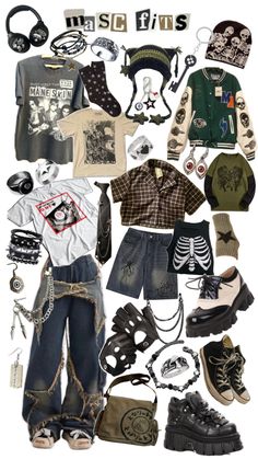 Weezer Inspired Outfits, Mah Core, Ash Core, Random Outfits, Mood Clothes, Outfits To Wear, Street Fashion Men Streetwear