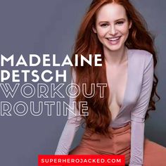 a woman with long red hair is posing for the cover of her magazine, madelaine