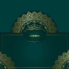 a green and gold background with an ornate frame