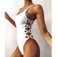 This One Piece White Bathing Suit Is Striking!!! She Is Made Of An Exceptional High Quality Stretch Fabric With Durable Crisscross Side Panels And Silver Hardware, The Straps Are Adjustable, And The Top Has Removable Cups. She Is A Beauty!!! *Adjustable Straps *Sturdy Silver Hardware *Fabric-Nylon/Spandex *Sizes- Small (4) Medium (6) Large (8-10) Please Don’t Hesitate To Ask Questions Thank You For Looking White Swimwear With Crisscross Straps For Vacation, White Crisscross Strap Swimwear For Vacation, White Swimwear With Crisscross Straps For Beach, White Beachwear Swimwear With Crisscross Straps, White Crisscross Straps Swimwear For Beach, Fitted Crisscross Bodysuit For Summer, White Swimwear With Crisscross Straps, White Fitted Swimwear With Crisscross Straps, White Bathing Suit