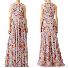 Badgley Mischka Utopia Maxi Dress In Size 18 Get Dressed To Perfection For The Garden Party In This Maxi By Badgley Mischka. The Vibrant Print Will Catch His Eye From The Moment You Walk In! Floral Chiffon. Halter Neckline. Zipper With Hook-And-Eye Closure. Lined. Colors May Vary In Different Photos/Lighting, Etc. Please Kindly Note That Sales Are Final - No Returns, Exchanges, Or Cancellations. In Pre-Owned Condition - Some Loose Stitching/Unstiching & Some Tearing That Has Been Stitched Up Multicolor Non-stretch V-neck Maxi Dress, Multicolor Printed V-neck Maxi Dress, V-neck Multicolor Floral Print Maxi Dress, Patterned Paisley Print V-neck Maxi Dress, Multicolor V-neck Maxi Dress With Paisley Print, Photo Lighting, Halter Neckline, Floral Chiffon, Badgley Mischka