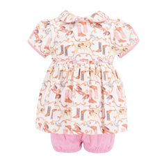 Discover the delightful details that make our Bonnie Girl Set truly special. This charming two-piece ensemble features a dainty top adorned with intricately embroidered hearts on the sleeves paired with the sweetest pink gingham shorts. Designed with versatility and playfulness in mind, this set is perfect for your little cowgirl who loves to explore and play. Ideal for any summer activity, this set will be your go-to choice for a standout look. Sweet Pink Sets With Ruffles, Sweet Fitted Summer Sets, Pink Sweet Short Sleeve Set, Sweet Pink Short Sleeve Set, Girls Outwear, Embroidered Hearts, Blazer For Boys, Summer Activity, Embroidered Boots