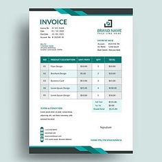 an invoice form with green and black stripes on the front, sitting on top of a table