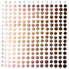 the different shades of bronze and brown are shown in this chart, which shows where each shade