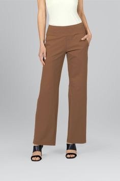 Why we love this: Indulge in the captivating charm of our Dark Khaki Traveler Pants – designed for women looking for comfort and allure. With side pockets, an ultra-comfortable waistband, and breathable stretch fabric, these effortlessly easy pull on pants will become your go-to companion for work and worldly adventures. Features: KiraGrace PowerStrong: Feels like cotton, keeps you dry Supportive high-rise waistband Comfortable, 4-way stretch Leg Opening: 20" Functional side pockets Made in USA Wide-leg Elastane Dress Pants With Pockets, Modern Elastane Bottoms With Pockets, Modern Pants With Pockets In Elastane, Modern Elastane Pants With Pockets, Modern Pants With Pockets And 4-way Stretch, Modern 4-way Stretch Pants With Pockets, Modern Stretch Bottoms With Elastic Waistband, Wide-leg Pants With Pockets And 4-way Stretch, 4-way Stretch Wide-leg Pants With Pockets