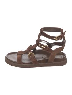 Gianvito Rossi Suede Gladiator SandalsBrownPlatformMultistrap & Buckle Closure At Uppers Gianvito Rossi, Gladiator Sandals, Women's Shoes Sandals, Shoes Sandals, Buckle, Women Shoes, Sandals