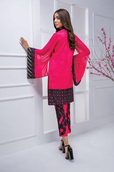 Look Pretty in Pink with Pink Aura's Designer Yellow Dresses | Shireen Lakdawala Spring Party Sets With Embroidered Sleeves, Party Sets With Embroidered Sleeves For Eid, Silk Long Sleeve Sets With Sequins, Embroidered Organza Tops For Parties, Spring Sequin Long Sleeve Set, Eid Party Sets With Embroidered Sleeves, Organza Sets With Embroidered Long Sleeves, Pink Dola Silk Lawn Suit, Long Sleeve Organza Sets With Sequins