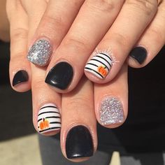 Halloween 2023 Nails, Moms Nails, Candy Corn Nails, Preppy Nails, Nail Stickers Designs, Holloween Nails, Halloween Nails Easy, Nail Collection, Red Carpet Manicure