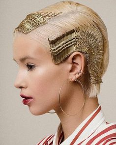 Hair Earrings, Avant Garde Hair, Unique Women, Pinterest Hair, Make Up Looks, Makeup Photography