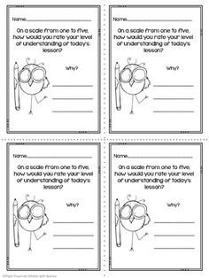 four worksheets to help students learn how to write and understand their own words