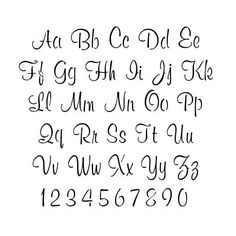 the upper and lower case of an english alphabet, with cursive writing on it