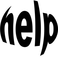 the word help written in black and white