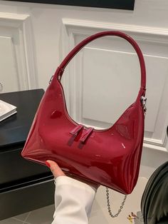 BirdinBag - Stylish Red Zipper Armpit Bag - Practical Single Shoulder Bag for Everyday Use Armpit Bag, Fancy Bags, Hair Clothes, Pretty Bags, Saddle Bag, Bag Bag, Shoulder Bag Women, Saddle Bags, Saddle