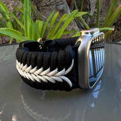 "Handcrafted with 100% Nylon Paracord \"MADE IN USA\".   Our Products include:    ➖Custom handcrafted watch bands \"According to You\". No matter how small or big your wrist size, we will craft your perfect fitting band (wrist size picture measurement required).  ➖Variety of styles to choose from. You may order your band \"As pictured\", or feel free to request changes. If you don't see your favorite style in our page or watch category yet, please contact us and we can discuss your options.  ➖Variety of buckles or clasps (Prices may vary).  ➖FREE FIRST CLASS USPS SHIPPING FOR DOMESTIC U.S. ORDERS (Includes U.S. Military APO/FPO Address Overseas).  Please, refer to policies for handcrafting time frames https://www.etsy.com/shop/Cording2U#policies. These may vary month to month depending on Handmade Adjustable White Watch Bands, White Adjustable Watch Accessories For Everyday Use, Customizable Adjustable White Apple Watch Band, Paracord Watch, Paracord Bracelet Tutorial, Handmade Watch Bands, Mens Watches Popular, مرسيدس بنز, Handmade Watch