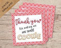 thank you for making me one smrit cookie card with envelope and coordinating dieing