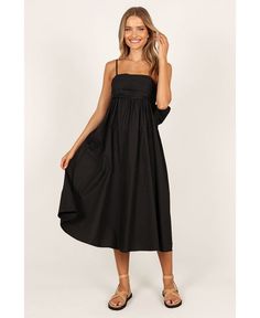 Petal and Pup Women's Alice Bow Back Midi Dress - Macy's Petal And Pup, Bachelorette Outfits, Bow Back, Review Dresses, Little White Dresses, Black Xs, Midi Length Dress, Babydoll Dress, Black Midi Dress