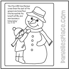 a coloring page with a snowman holding a teddy bear