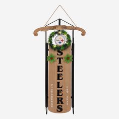 Pittsburgh Steelers Light Up Sled FOCO - FOCO.com Wooden Sled, Team Name, Team Names, Sled, Pittsburgh Steelers, Door Hanger, Team Colors, Shine Bright, First Year