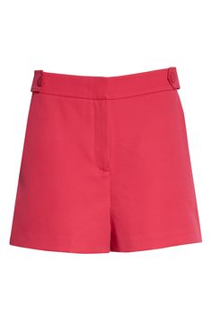 Covered side button detailing and impeccable tailoring distinguish these essential shorts. 97% polyester, 3% spandex Dry clean Imported Workwear Skort With Button Closure And Short Length, Workwear Skort With Button Closure, Chic Shorts With Button Closure For Work, Chic Workwear Shorts With Button Closure, Workwear Shorts With Button Closure, High-waisted Shorts For Work With Button Closure, Elegant Short Bottoms With Button Closure, Elegant Fitted Shorts With Button Closure, Essential Shorts