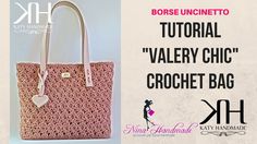 a pink crochet bag is shown with the words, how to crochet