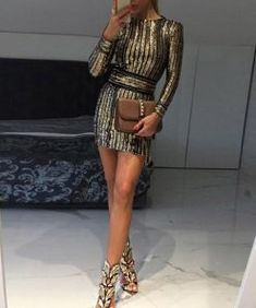 Sequined Long Sleeve Mini Evening Dress – debulp Rope Dress, Birthday Dress Women, Evening Mini Dresses, Women Dresses Classy, Eve Outfit, New Years Eve Outfits, Long Sleeve Sequin, Black Sequin Dress, Birthday Dress