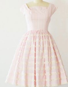 Pink Vintage Dress 1950s, 1950s Style Pink Vintage Dress, 1950s Pink Vintage Dress, 1940s Pink Dress, Pink 1950s Vintage Summer Dress, 1940 Dress, Vintage Princess, Vintage Wardrobe, Girly Girl