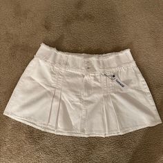 Garage White Mini Skirt In Size Large White Skirt Short, White Garage, Thrift Ideas, Thrift Board, Pinterest Wardrobe, Dr Wardrobe, Mini Skirt White, Micro Miniskirt, White Tennis Skirt