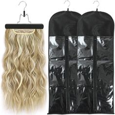 PRICES MAY VARY. 【What You Get】You will get 2pcs extra long hair extension storage bags with wooden hangers. Each size is about 80x29 cm/31.5x11.4 inch. These bags can hold hair extensions up to 30 inches, make your Multiple hair extensions neat and tidy. 【High Quality Material】 Made of durable non-woven fiber and transparent plastic, hair extension hanger is made of wooden and metal, Double anti-slip Cushions can hold bundles well. 【Transparent Visual Window】If you have many kinds of wigs, hair Extra Long Hair Extensions, Hair Extension Storage, Hair Extension Holder, Wig Storage, Professional Hair Extensions, Travel Hair, Bags Storage, Extra Long Hair, Hair Tinsel