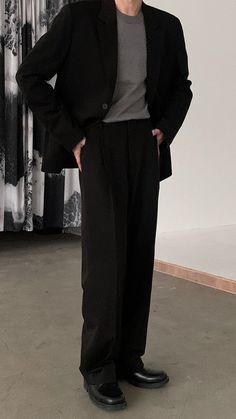 Minimal fashion, maximum impact—explore these outfit ideas for men! 🔥🕴️ #MinimalistMen #FashionForMen @centclo_official Chic Guy Outfits, Masculine Semi Formal Outfits, Minimal Korean Fashion Men, Black Minimalist Outfit Men, Asian Black Outfit Men, Japan Outfit Men, Minimal Outfit Men, Black Outfit Korean Men, Black Formal Outfit