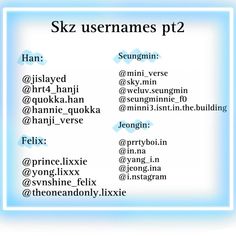 a blue frame with the words sky usernames pt2 in different font styles