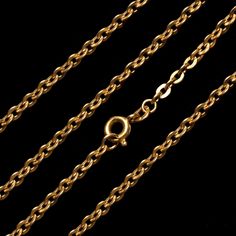 "Stunning and unique vintage solid 14K yellow gold chain/necklace in excellent condition. Measures 23 1/2\" long and weighs 13 grams." Vintage Formal Jewelry With Cable Chain, Vintage Cable Chain Necklace For Formal Occasions, Vintage Formal Cable Chain Necklace, Vintage Yellow Gold Necklace, Vintage Cable Chain Necklace As Gift, Victorian Yellow Gold Chain Necklace For Gifting, Vintage Cable Chain Necklace Gift, Hallmarked Yellow Gold Oval Link Chain Necklace, Vintage Gold Cable Chain Necklace