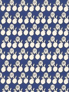 a blue and white wallpaper with circles on it